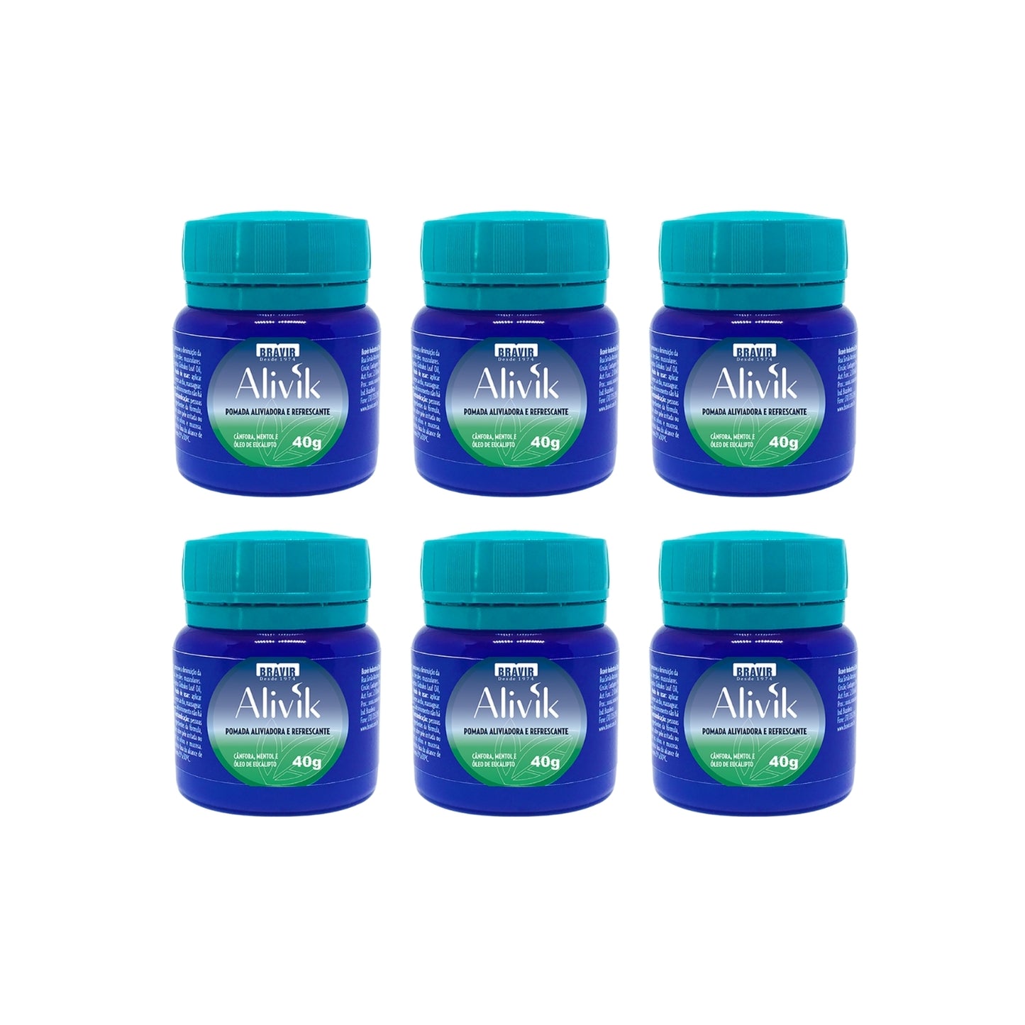 Kit 6x Alivik 40g Pomada Refrescante