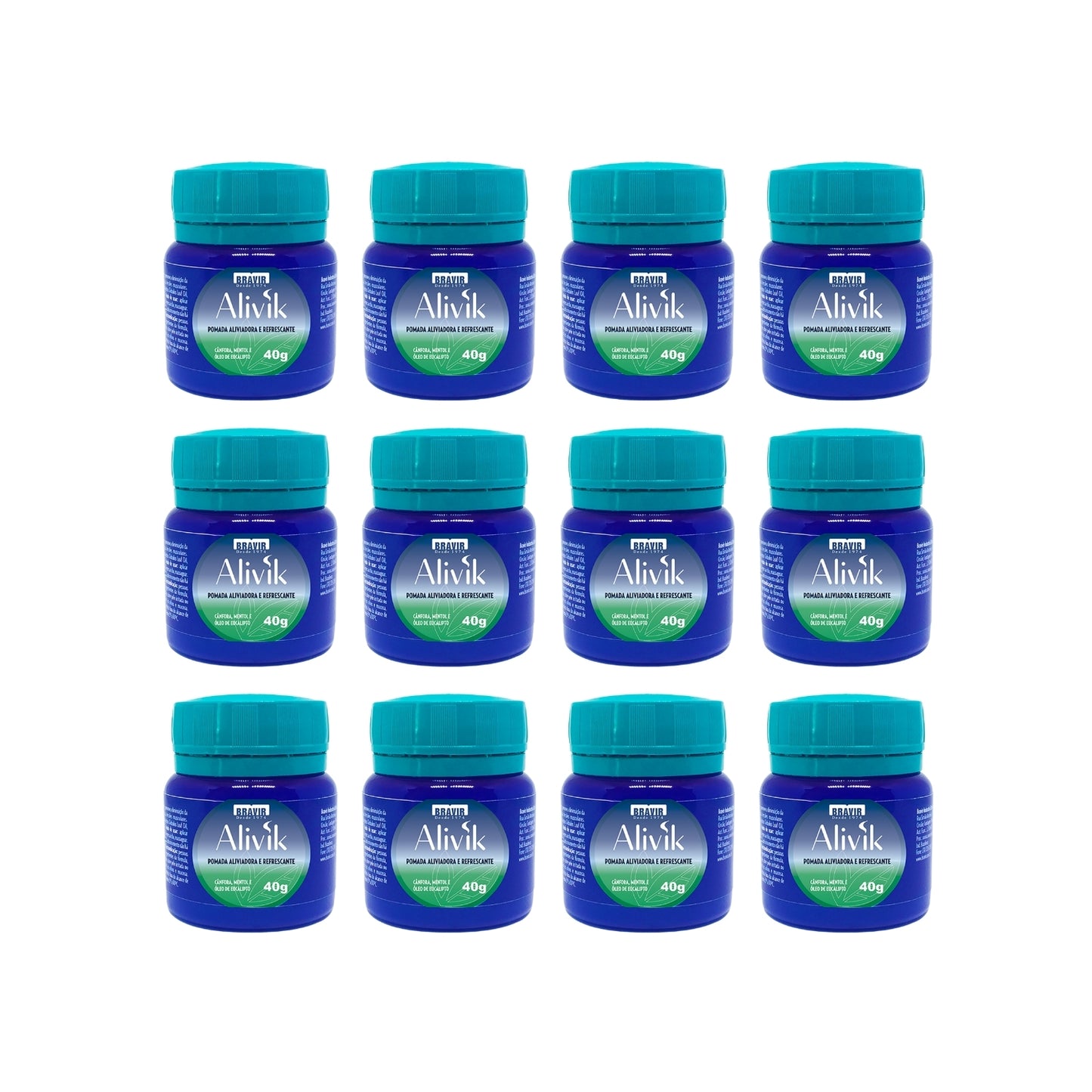 Kit 12x Alivik 40g Pomada Refrescante