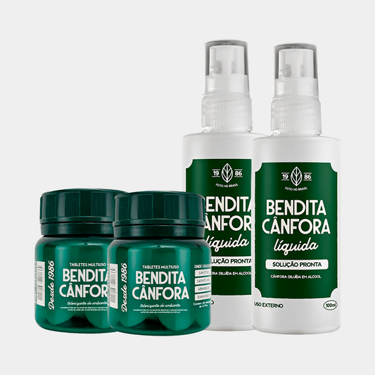 Kit 2 potes de 30 + 2 Cânfora Liquida
