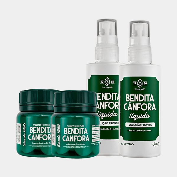 Kit 2 potes de 30 + 2 Cânfora Liquida