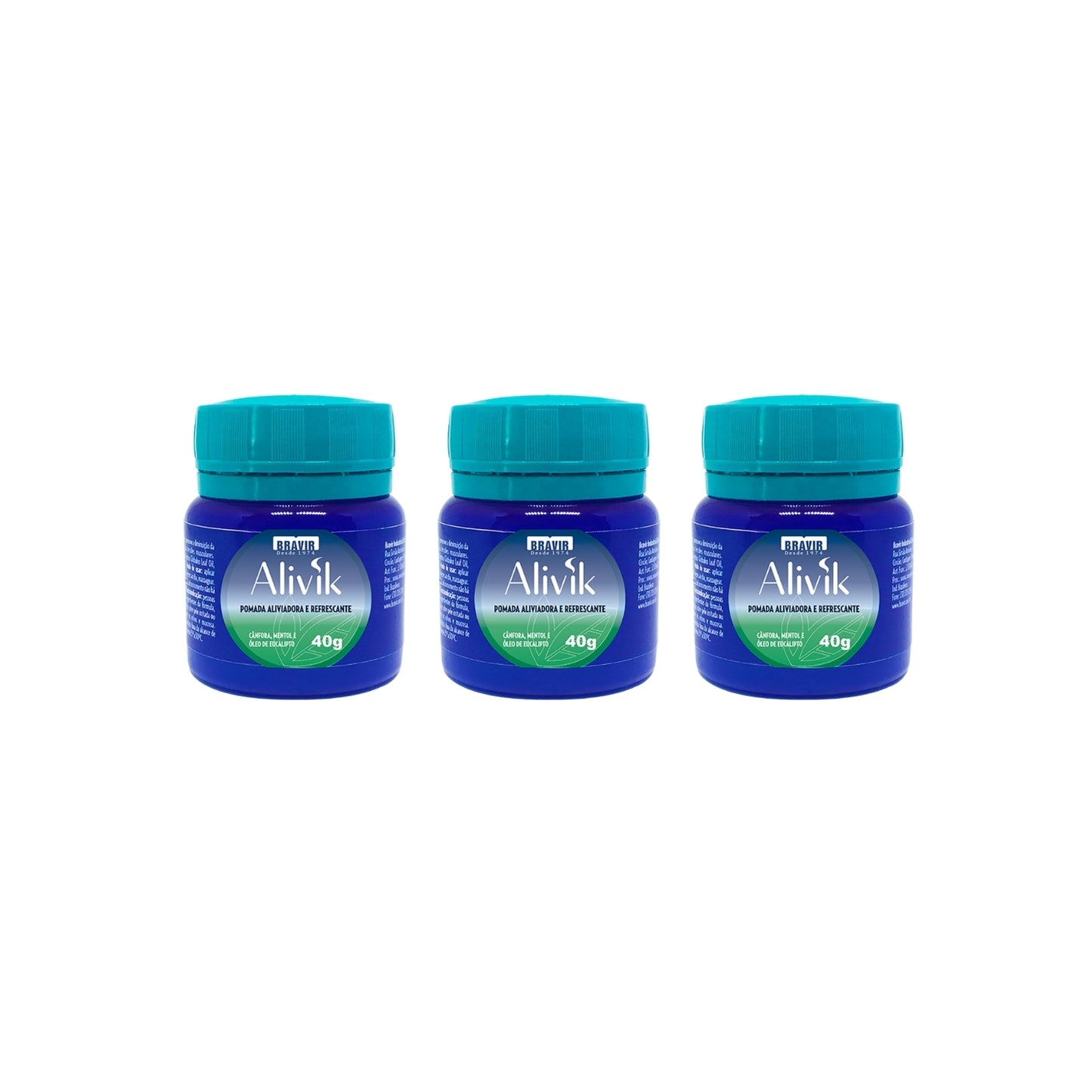 Kit 3x Alivik 40g Pomada Refrescante