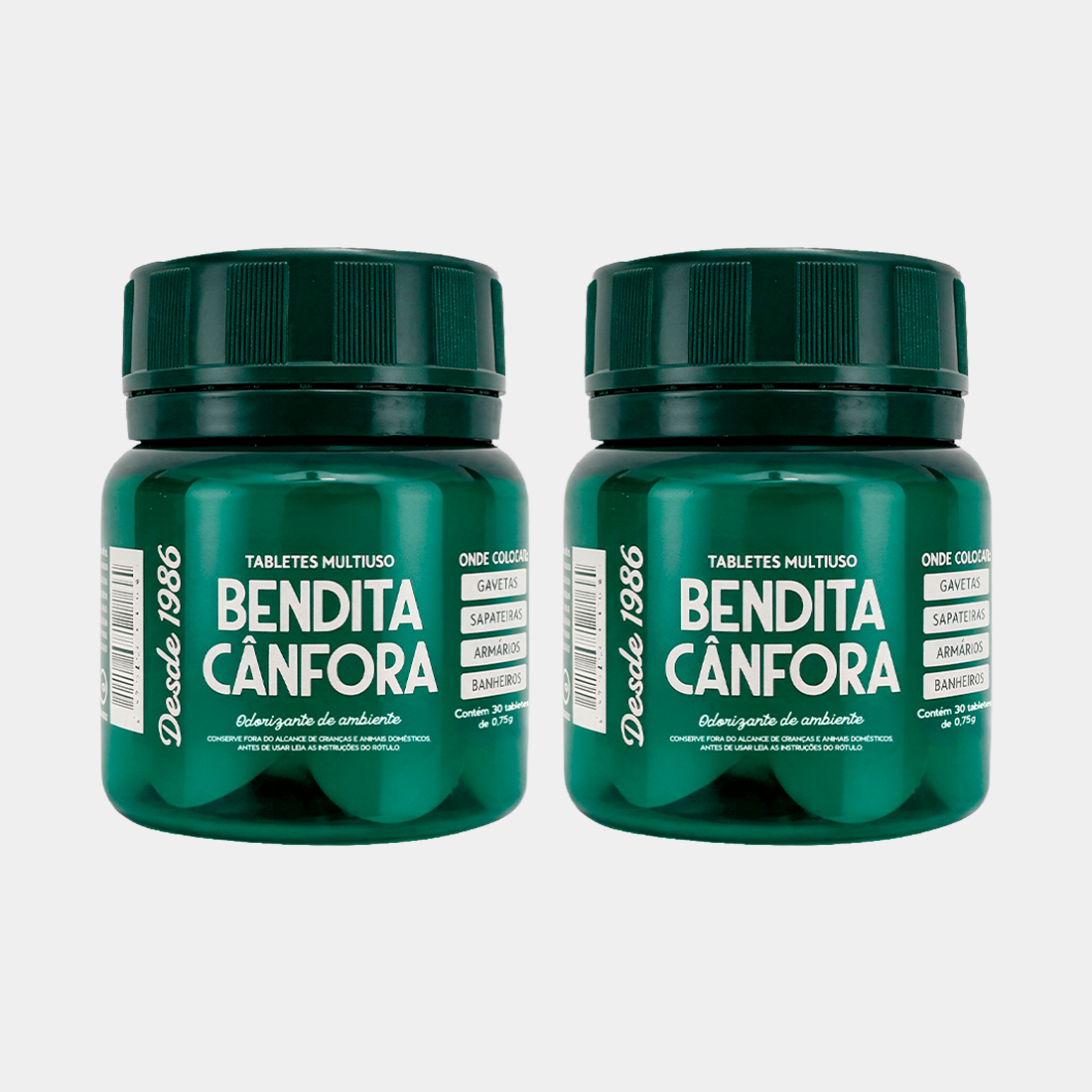 Cânfora Pastilha Odorizante — Compre 1, Leve 2 Potes