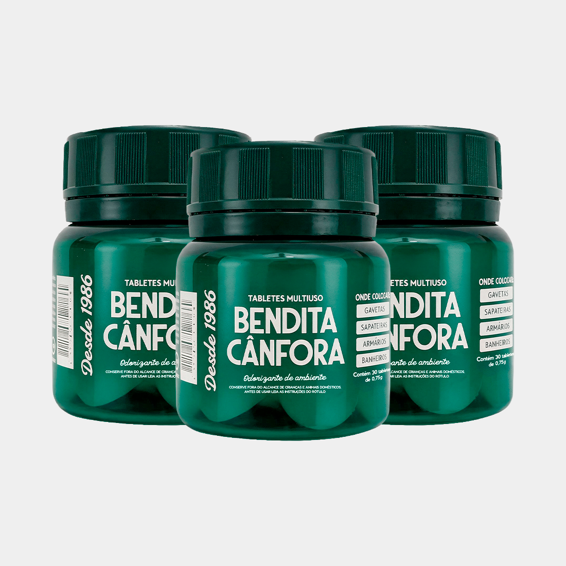 Cânfora Pastilha Odorizante — Compre 2, Leve 3 Potes