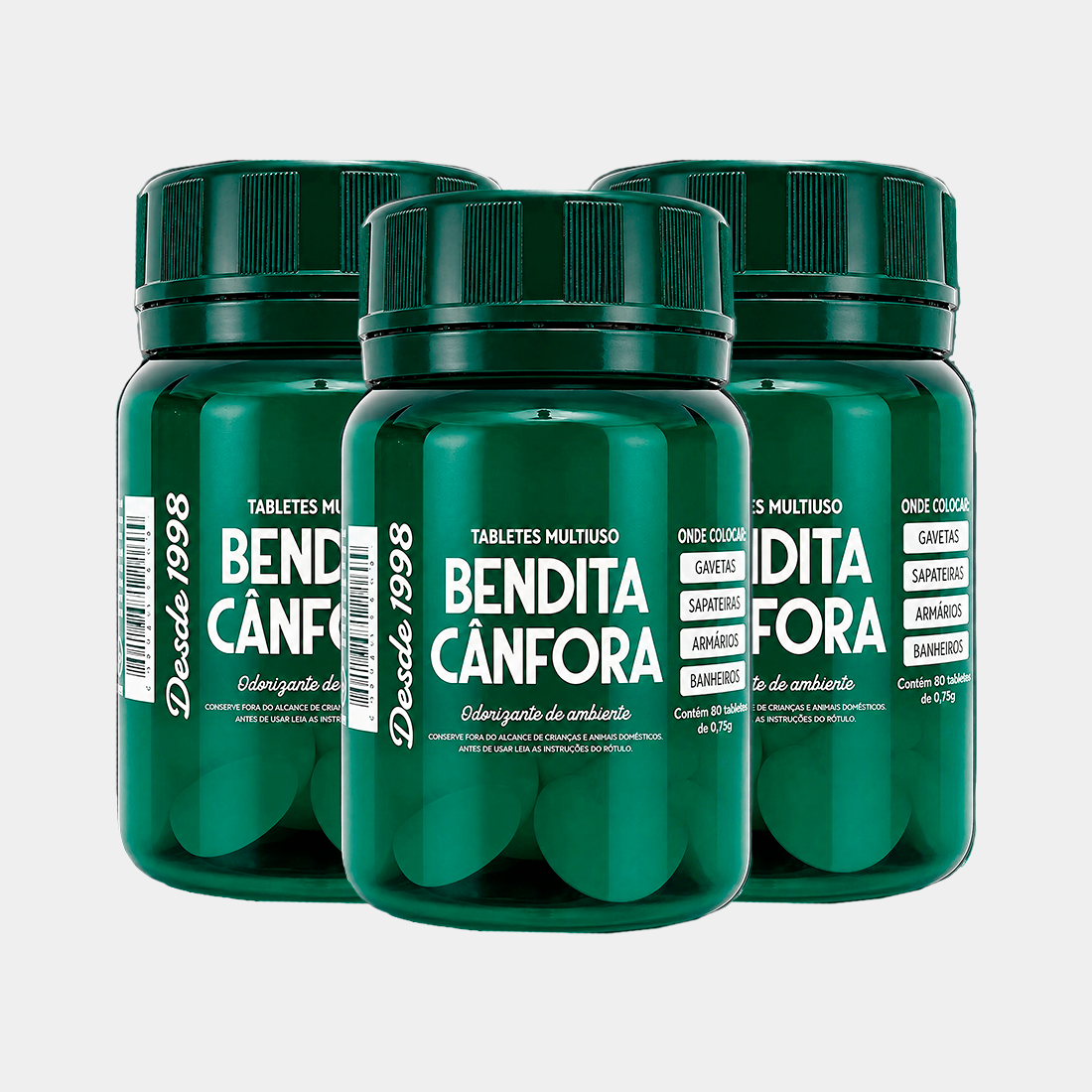 Kit 3x Pastilha de Cânfora (80 un.)