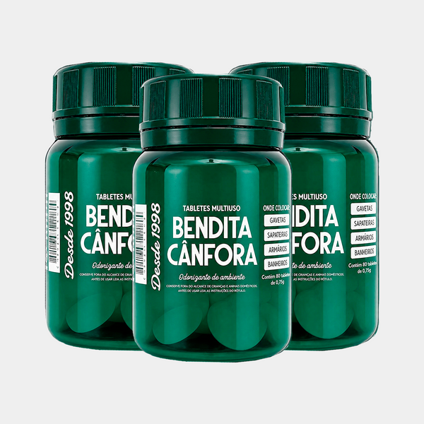 Kit 3x Cânfora Pastilha Pote com 80 und.