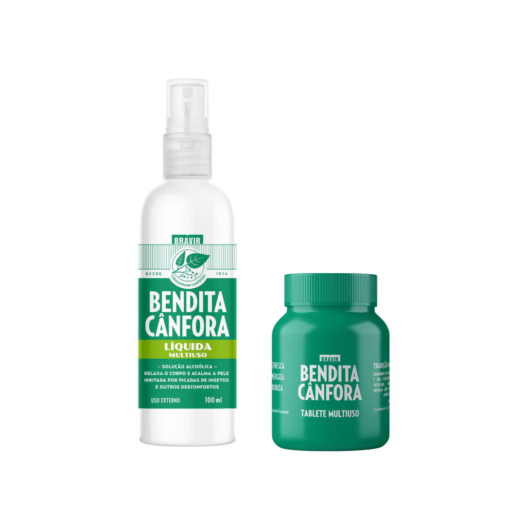 Kit Cânfora Líquida Spray + Cânfora Pastilha Odorizante (pote com 30)