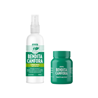 Kit Cânfora Líquida Spray + Cânfora Pastilha Odorizante (pote com 30)