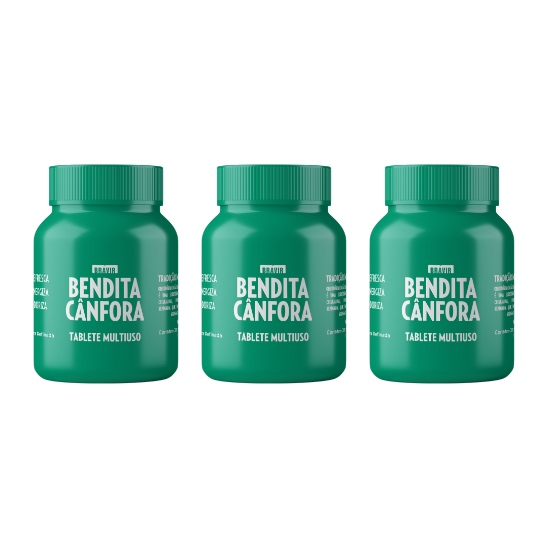 Kit 3x Cânfora Pastilha Odorizante - 3 potes com 30