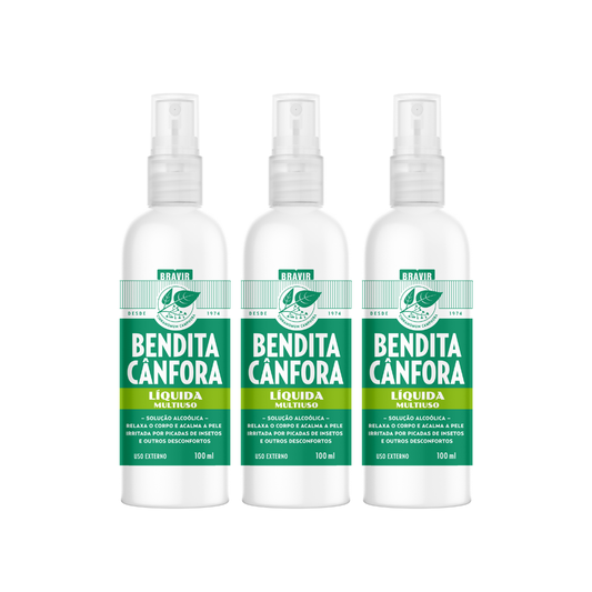 Kit 3x Cânfora Líquida Spray 100ml cada