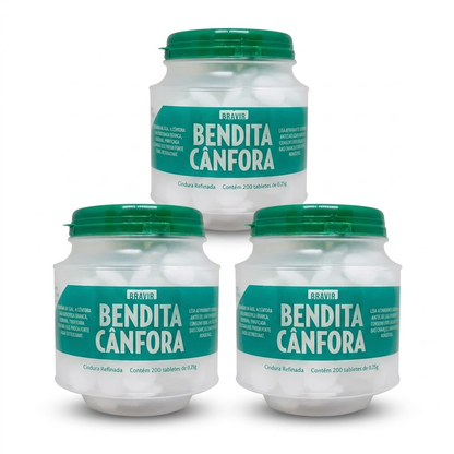 Cânfora Pastilha Pote com 200 - Compre 02 leve 03